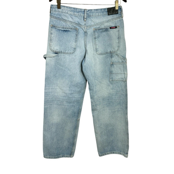 Superdry Midrise Denim Carpenter Light Vintage Wash Jean Sz 28/30 Organic - Picture 10 of 13